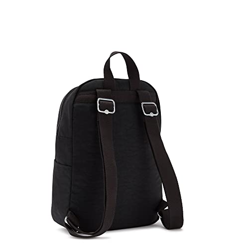 Kipling Women's Ferris Backpack, Adjustable Padded Straps, Monkey Keychain, Accessories Organizer, Nylon Bag, Black Tonal, 9.25''L x 13.25''H x 4.75''D