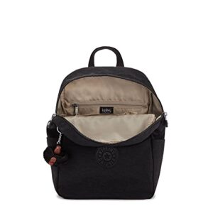 Kipling Women's Ferris Backpack, Adjustable Padded Straps, Monkey Keychain, Accessories Organizer, Nylon Bag, Black Tonal, 9.25''L x 13.25''H x 4.75''D