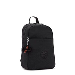 Kipling Women's Ferris Backpack, Adjustable Padded Straps, Monkey Keychain, Accessories Organizer, Nylon Bag, Black Tonal, 9.25''L x 13.25''H x 4.75''D