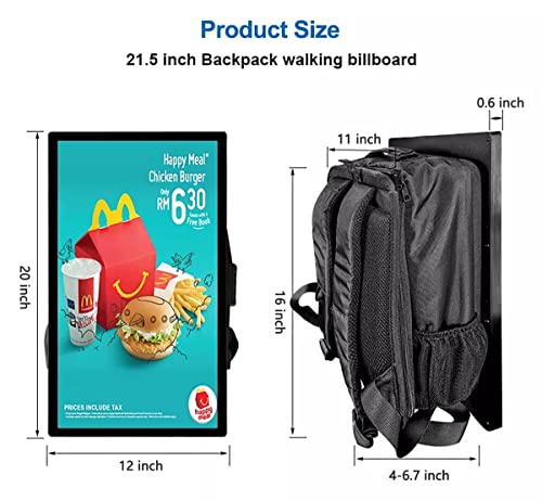 21.5 inch LCD Backpack with Custom LCD Screen for Portable Video Advertising Player, 1920*1080 Resolution Ratio, Human Walking Backpack Digital Billboard