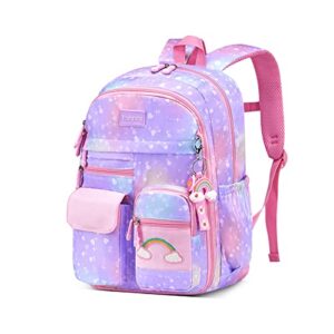 youngsing backpack for girls kids backpack elementary school primary school bag (purple)