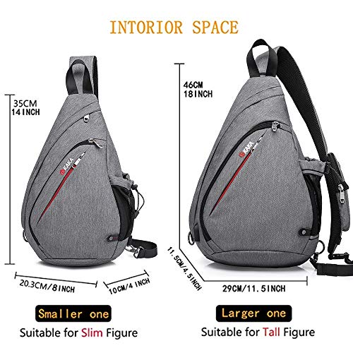 KAKA Sling Bag, Crossbody Backpack Canvas Waterproof Daypack Casual Shoulder Bag(Small One Grey)…