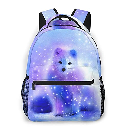 GUVICINIR Everyday Essentials Backpack,Arctic Iceland Fox,Casual Lightweight Daypacks School Bag College Travel Bags