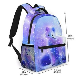 GUVICINIR Everyday Essentials Backpack,Arctic Iceland Fox,Casual Lightweight Daypacks School Bag College Travel Bags