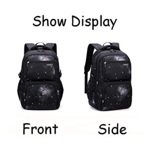 Voici et Voila Kids Galaxy Backpack, 3Pcs Bakcpack for Boys 12-14 Kids School Bags Middle School Elementary Book Bag Outer Space School Bag Large Capacity