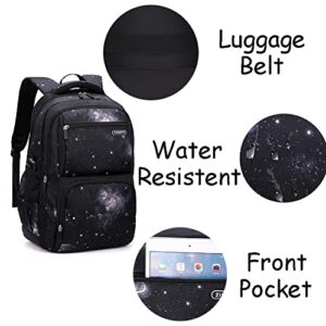 Voici et Voila Kids Galaxy Backpack, 3Pcs Bakcpack for Boys 12-14 Kids School Bags Middle School Elementary Book Bag Outer Space School Bag Large Capacity