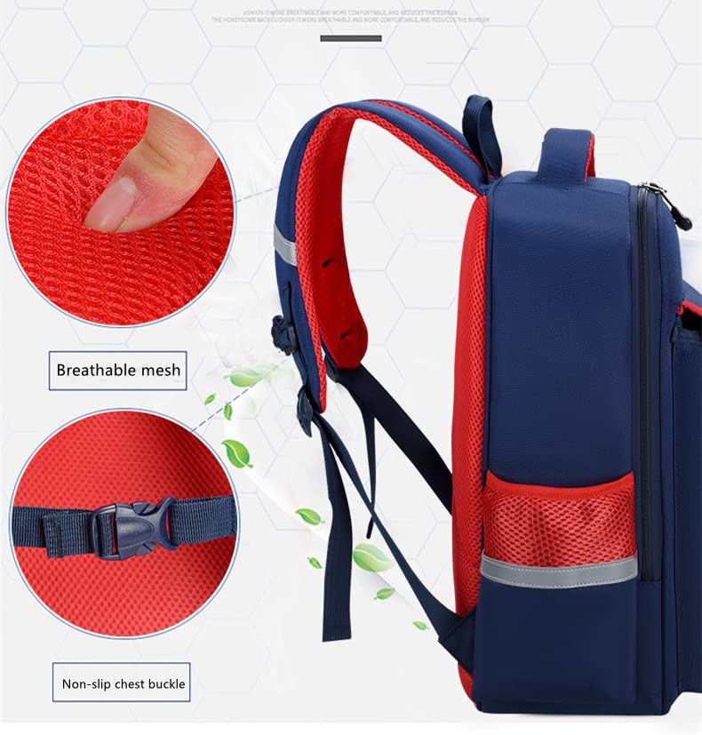 bdhjzytt Tiantian new school bag for students, best for kindergarten elementary school students, light and waterproof (Red)