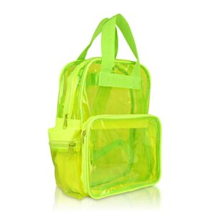 dalix small transparent clear backpack in neon yellow
