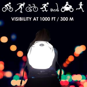 Reflective backpack Smart Cross 10L - High visibility 1000Ft waterproof ideal to be visible on the road for cyclists, motorcyclists and users of electric vehicles, women, men children, Pearl Grey