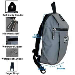 Reflective backpack Smart Cross 10L - High visibility 1000Ft waterproof ideal to be visible on the road for cyclists, motorcyclists and users of electric vehicles, women, men children, Pearl Grey