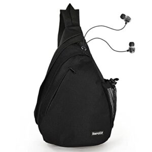 storvyllf single strap backpack for men,travel mens sling bag black waterproof crossbody bag women boy chest shoulder hiking daypacks