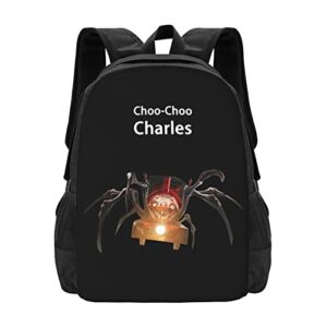 choo-choo charles backpack for school cartoon bookbag 3d double-side large capacity lightweight travel casual daypack