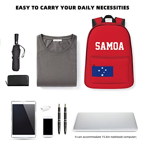 Samoa Flag Samoans Backpack Travel School Bookbags Shoulder Laptop Daypack College Soccer Bag For Womens Mens Boys Girls