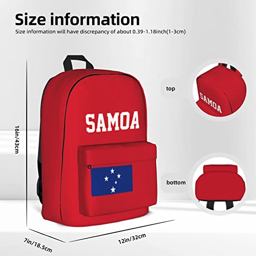 Samoa Flag Samoans Backpack Travel School Bookbags Shoulder Laptop Daypack College Soccer Bag For Womens Mens Boys Girls