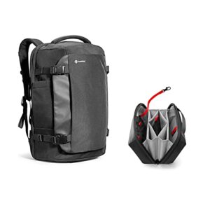 tomtoc bundle set travel backpack 40l & electronic organizer accessory tech pouch