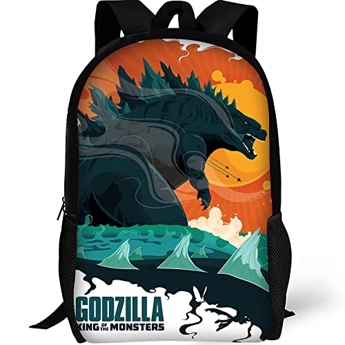 17 Inch Cool Monster Backpack 3D Printing Anime Dinosaur Backpacks Lightweight Multifunction Casual Bookbag