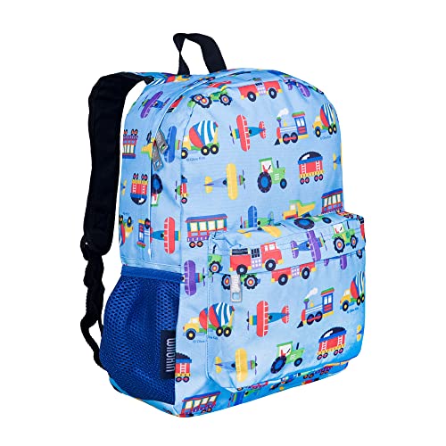 Wildkin 16-Inch Kids Backpack for Boys & Girls, Perfect for Elementary School Backpack, Features Padded Back & Adjustable Strap, Ideal Size for School & Travel Backpacks (Trains, Planes, and Trucks)