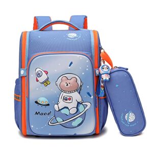 maod preschool boys backpacks for kids elementary school backpack suitable for 4-8 years old (blue)