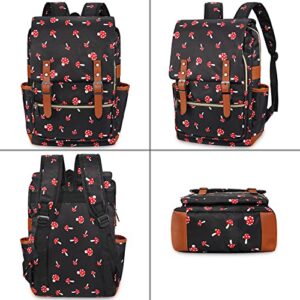 Mushroom Laptop Backpack for Girls Women, College School Bookbags for Teenagers