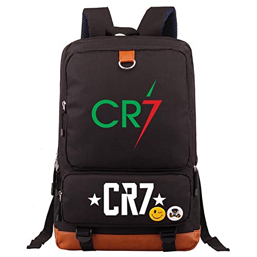 Mayooni Students Cristiano Ronaldo School Backpack-CR7 Durable Canvas Knapsack Classic Basic Laptop Bag for Teen Boys