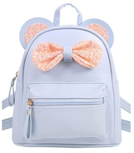 dingco girls mini backpack sequin bow mouse ears cute backpack small backpack gifts for teenage girls