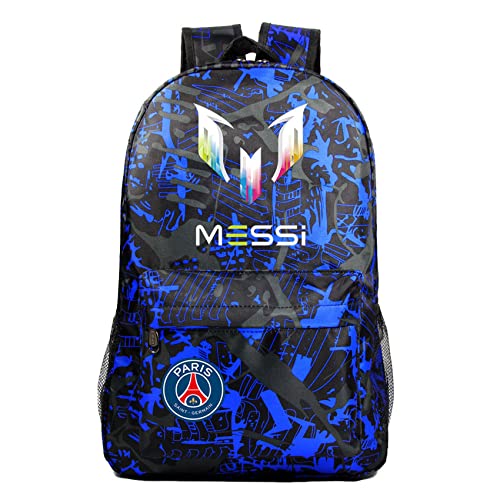 Mayooni Boys Messi Student Book Bag Waterproof Durable Lightweight School Bookbag Basic Large Canvas Backpack for Travel