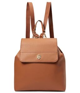 tommy hilfiger camilla ii flap backpack cognac one size