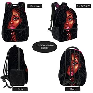 GALIRVC African Black Girl Bookbag Cute Backpack Casual Schoolbag for Teens Girls Students School Outdoor 17 Inch