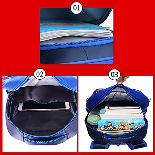 Reorzon Kids Toddler School Backpack 3D Comic Student Schoolbag Waterproof Lightweight Elementary Bookbags for Boys Girls (Blue, 30cm*18cm*42cm)