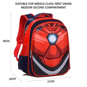 Reorzon Kids Toddler School Backpack 3D Comic Student Schoolbag Waterproof Lightweight Elementary Bookbags for Boys Girls (Blue, 30cm*18cm*42cm)