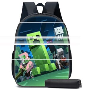 backpack 16″ game 3d printed laptop bag with pencil case sports bag for youth-3