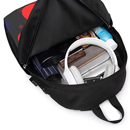 Never-Broke-Again Women Men USB Backpack 17 in Shoulders Laptop Bags Students Knapsack Schoolbag Travel Women Men