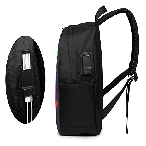 Never-Broke-Again Women Men USB Backpack 17 in Shoulders Laptop Bags Students Knapsack Schoolbag Travel Women Men