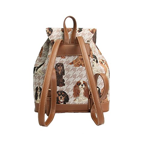 Signare Tapestry Fashion Backpack Rucksack for Women with Cavalier King Charles Spaniel Dog Design (RUCK-KGCS)