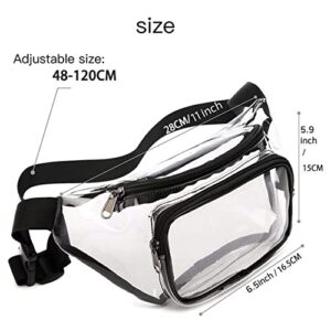 AWXZOM mini Clear Backpack + clear Fanny Pack stadium approved, Waterproof Transparent Backpack with Adjustable Straps for School Work Sports Event Travel Concert approved