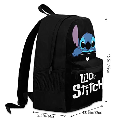 Cartoon Anime Backpack 17 Inch Daypack Leisure Bag Travel Bookbag Casual School Bag For Women Men Boys Girls