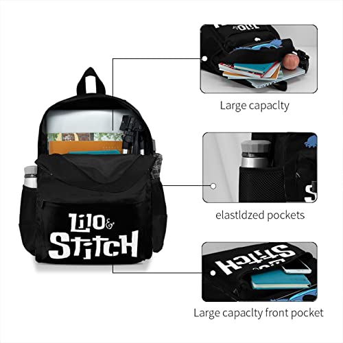 Cartoon Anime Backpack 17 Inch Daypack Leisure Bag Travel Bookbag Casual School Bag For Women Men Boys Girls