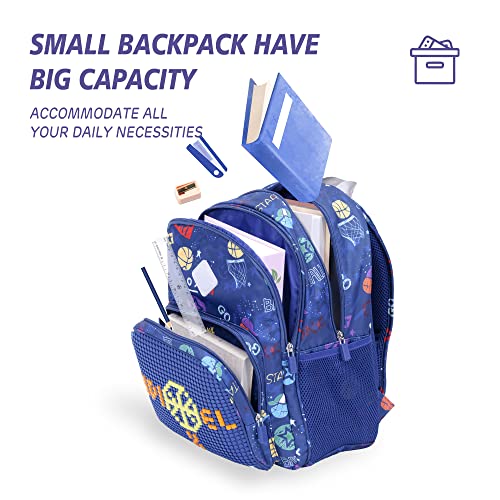 UPIXEL Elementary School Backpack for Boys and Girls DIY Patterns Kids Backpack for Age 6-12 Big Capacity 3 Compartments Kids Bookbag with Chest Strap