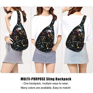 KAMO Sling Backpack Chest Shoulder Bag Crossbody Cycling Travel Hiking Daypack for Men Women Boys With Earphone Hole