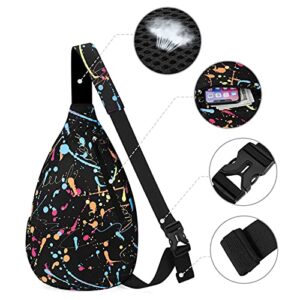 KAMO Sling Backpack Chest Shoulder Bag Crossbody Cycling Travel Hiking Daypack for Men Women Boys With Earphone Hole