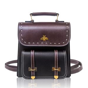 honnesserry bee series purse convertible backpack tote for women small backpack faux leather ladies shoulder bag