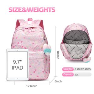 Backpack for Girls, Kids Elementary Bookbag, Waterproof Large Space School Backpacks for Teens for Travel and School