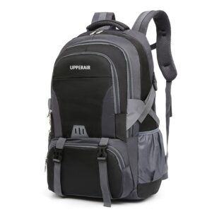 upperair hiking backpack 60l camping daypack waterproof lightweight outdoor ultralight trekking travel backpacks for men women (black)