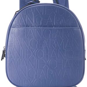 A|X Armani Exchange Small Logo All Over Debossed Backpack, Denim-Denim