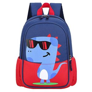 cherubic kids toddler little backpack cute cool dinosaur waterpoof scool bookbag backpack for boys girls(red)