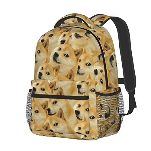 Koerlam Mr Doge Meme Laptop Backpack Girls Boys Bookbag Cute Fashion Casual Travel Bag Preschool Large Daypack For With Chest Strap Multi-Pocket One Size