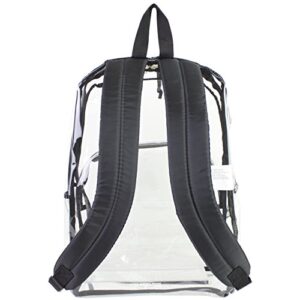 Eastsport Clear Backpack, Fully Transparent with Adjustable Colorful Padded Straps - Black