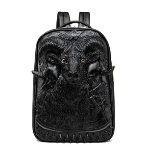 halloween studded backpack 3d goat head sculpture 3d model backpack laptop computer handbags travelling rucksack bag