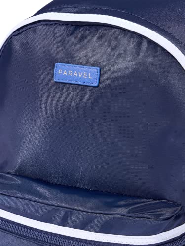 PARAVEL Mini Fold-Up Travel Backpack | Scuba Navy | Everyday Lightweight Mini Backpack, Packable Travel Nylon Daypack, Carry-On Luggage Bag or Weekend Bag for Women & Men