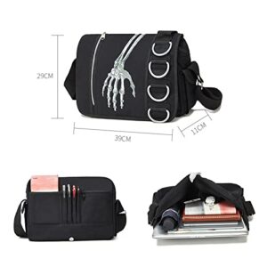 Goth Backpack Y2k Backpack EMO Backpack Goth Messenger BagGrunge Backpack Street Hipster Backpack (BB3023)